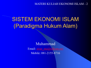SISTEM EKONOMI ISLAM