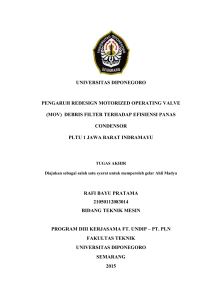 debris filter terhadap efisiensi panas condensor pltu