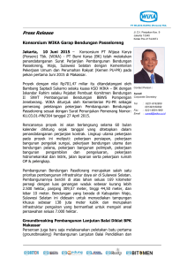 Press Release - PT Wijaya Karya