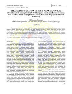 STRATEGI MENINGKATKAN KUALITAS PELAYANAN PUBLIK