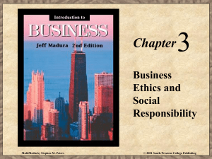 Business Ethics and Social Responsibility