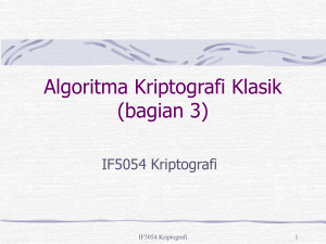 Algoritma Kriptografi Klasik (lanjutan) - Bina Darma e