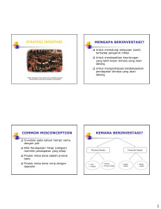 MENGAPA BERINVESTASI? COMMON MISCONCEPTION