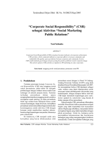 “Corporate Social Responsibility” (CSR) sebagai