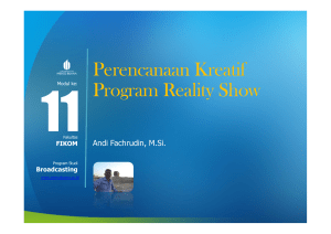 Perencanaan Kreatif Program Reality Show