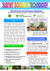 Starter Solution Technology for Selected Vegetable Crops