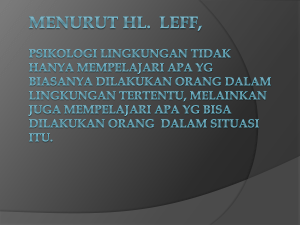 menurut hl. leff, psikologi lingkungan tidak hanya mempelajari apa