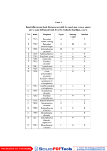 Tabel 3 Jumlah Ketepatan kode diagnosa penyakit jiwa anak dan