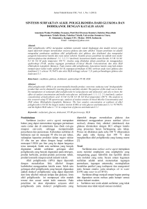 Jurnal Teknik Kimia USU, Vol. 1, No. 1 (2012) SINTESIS