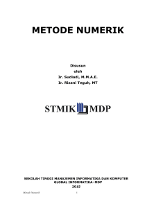 metode numerik - Eprints MDP