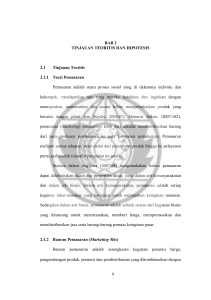 BAB 2 TINJAUAN TEORITIS DAN HIPOTESIS 2.1 Tinjauan Teoritis