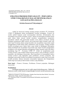 strategi promosi pertamax pt. pertamina upms vi balikpapan dalam