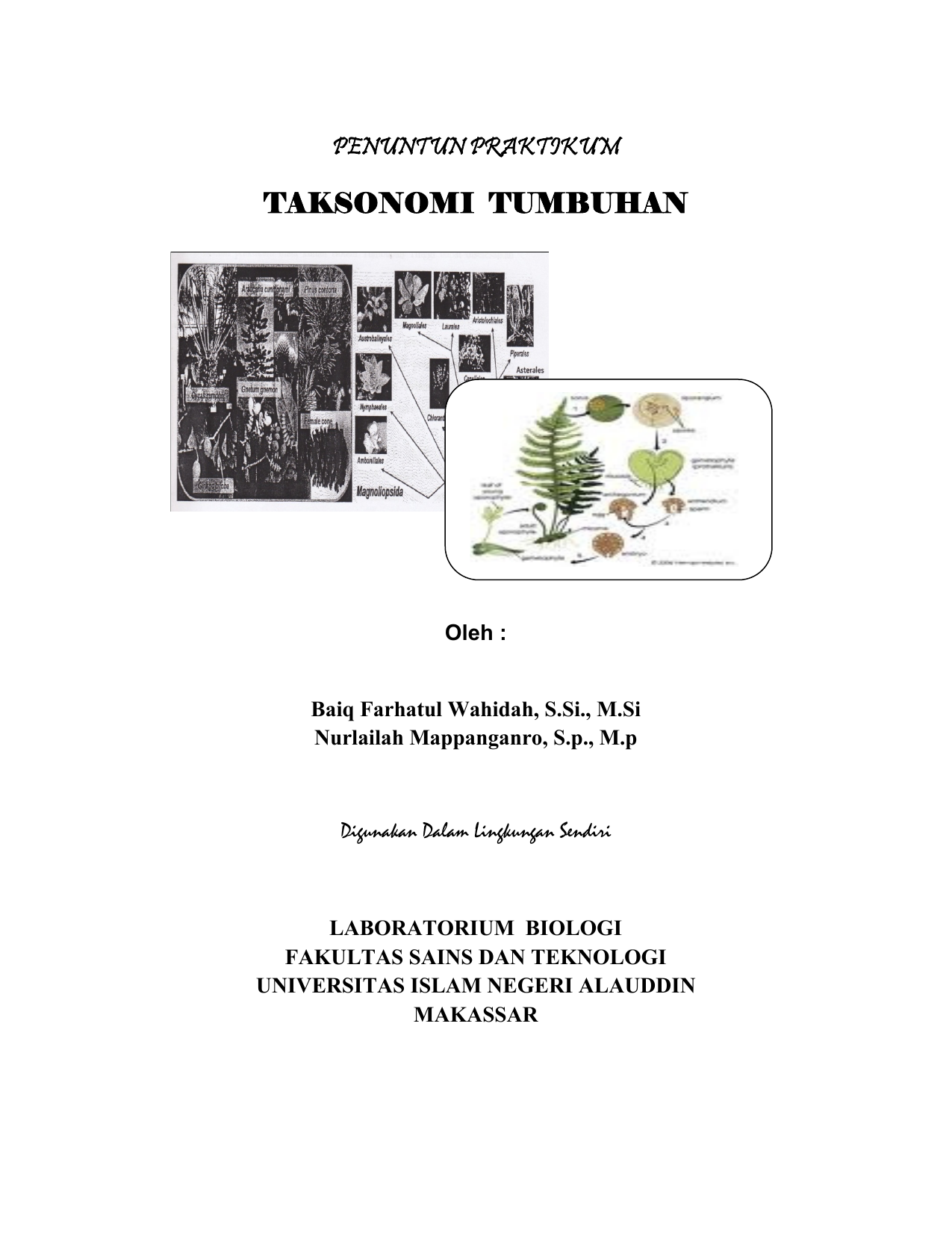  taksonomi  tumbuhan  Biologi UIN Alauddin Makassar