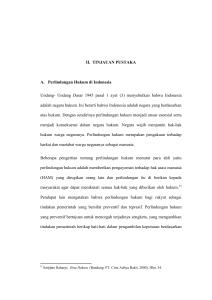 II. TINJAUAN PUSTAKA A. Perlindungan Hukum di Indonesia Undang