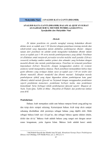 analisis kata ganti (dhamir) - Open Journal Systems UIN Raden