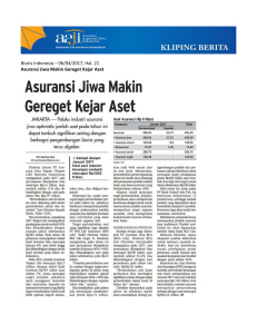 Bisnis Indonesia – 06/04/2017, Hal. 21 Asuransi Jiwa Makin