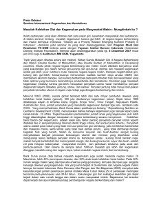 Press Release - Indonesian Danone Institute Foundation