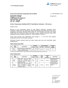 Surat Informasi Audit ISPO ke Komisi PT Gawi Makmur