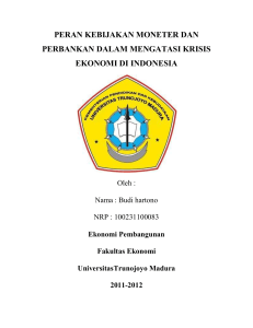 2.2 Langkah-langkah Kebijakan Untuk Mengatasi Krisis Ekonomi