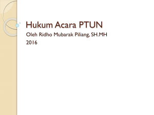 Hukum Acara PTUN - Ridho Mubarak, SH, MH.