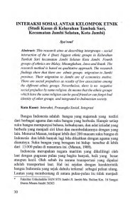 INTERAKSI SOSIAL ANTAR KELOMPOK ETNIK (Studi Kasus