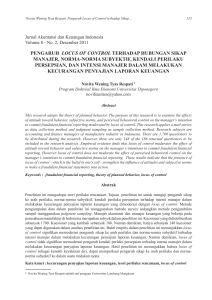 pengaruh locus of control terhadap hubungan sikap manajer, norma
