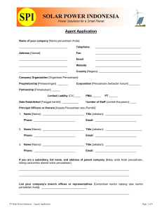 Agent Application - Solar Power Indonesia