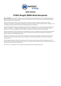 PLTMG Rengat 20MW Mulai Beroperasi