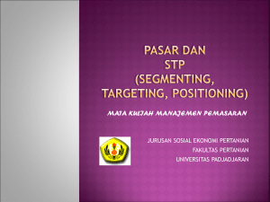 PASAR BISNIS DAN SEGMENTING, TARGETING, POSITIONING