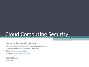 Cloud Computing Security - Josua M Sinambela, M.Eng