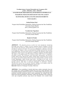 analisis hasil refleksi dalam penerapan