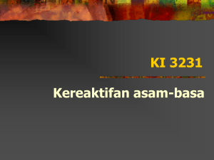 KI 3231 Kereaktifan asam-basa Konsep Asam-Basa