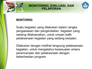 monitoring, evaluasi, dan pelaporan evaluasi