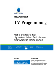 Program Hiburan di TV - Universitas Mercu Buana