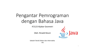 Pengantar Pemrograman dengan Bahasa Java