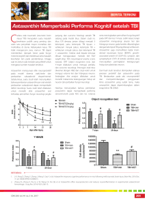 Astaxanthin Memperbaiki Performa Kognitif setelah TBI