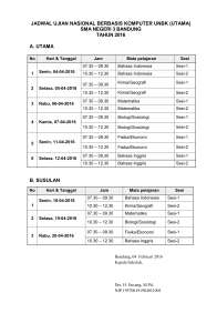 Jadwal UNBK - SMAN 3 Bandung