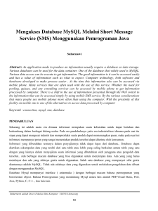 Mengakses Database MySQL Melalui Short Message Service (SMS