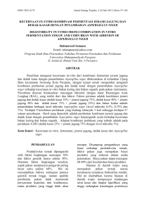 kecernaan in-vitro kombinasi fermentasi jerami jagung dan dedak