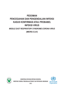 pedoman pencegahan dan pengendalian infeksi kasus konfirmasi