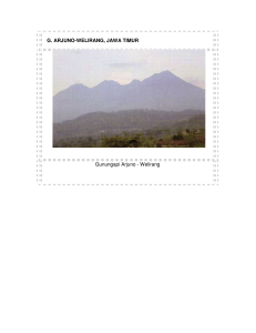 G. ARJUNO-WELIRANG, JAWA TIMUR Gunungapi Arjuno