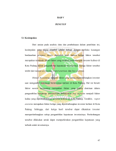 BAB V PENUTUP 5.1 Kesimpulan Dari uraian pada analisis data