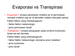 Evaporasi vs Transpirasi