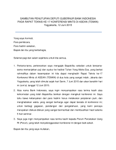 SAMBUTAN PENUTUPAN DEPUTI GUBERNUR BANK INDONESIA