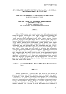 SENAM DIABETES MELLITUS MENURUNAN KADAR GULA