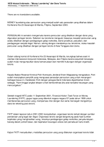 NCB Interpol Indonesia - "Money Laundering" dan Dana Teroris