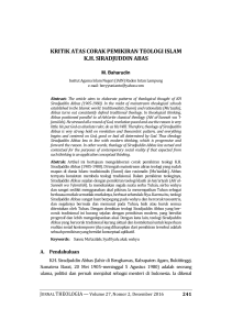kritik atas corak pemikiran teologi islam kh siradjuddin abas