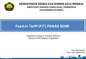 Feed in Tariff - Direktorat Panas Bumi Kementerian Energi dan