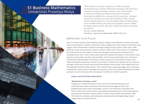 S1 Business Mathematics - Universitas Prasetiya Mulya