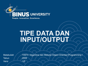 tipe data dan input/output